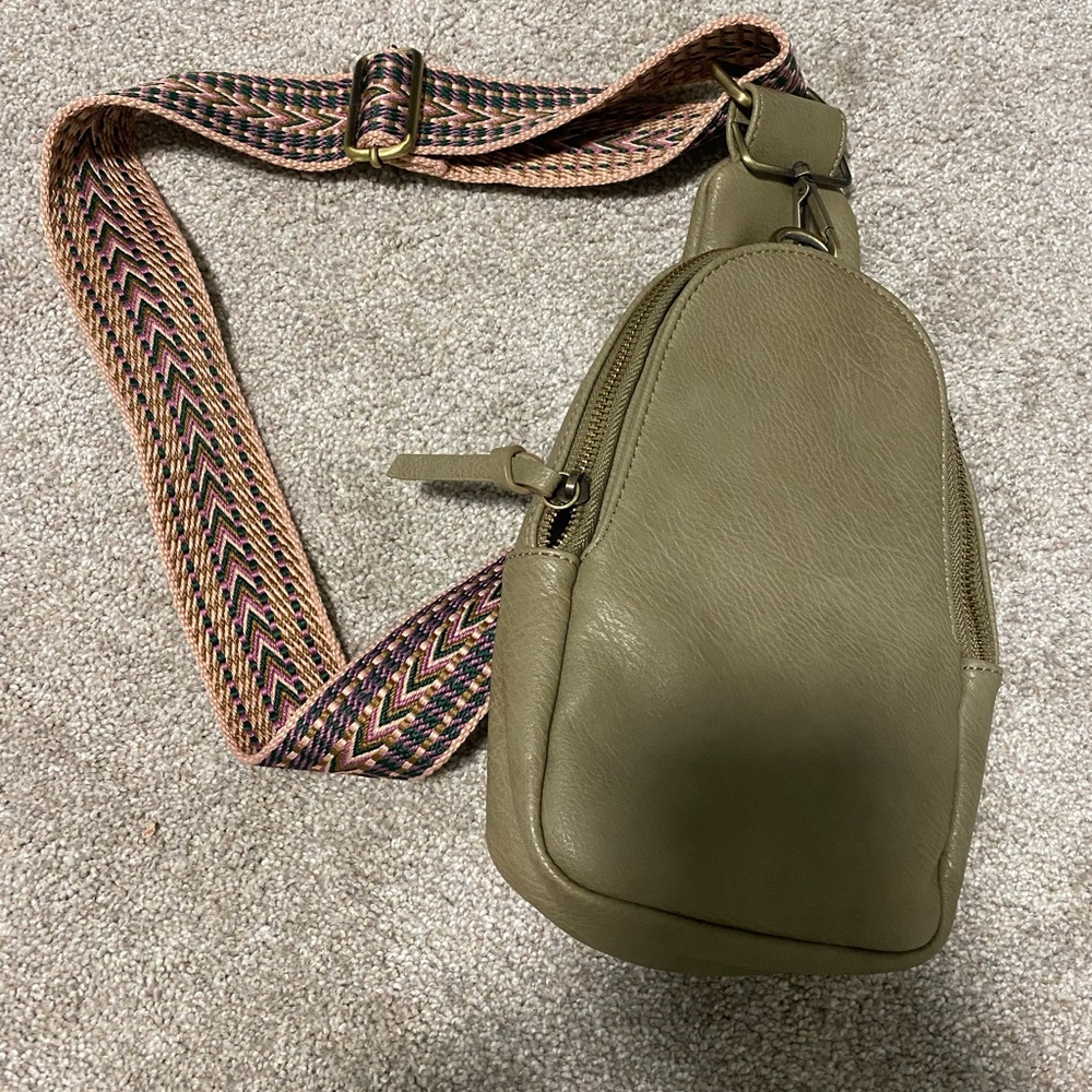 Anthropologie Olive Green Crossbody